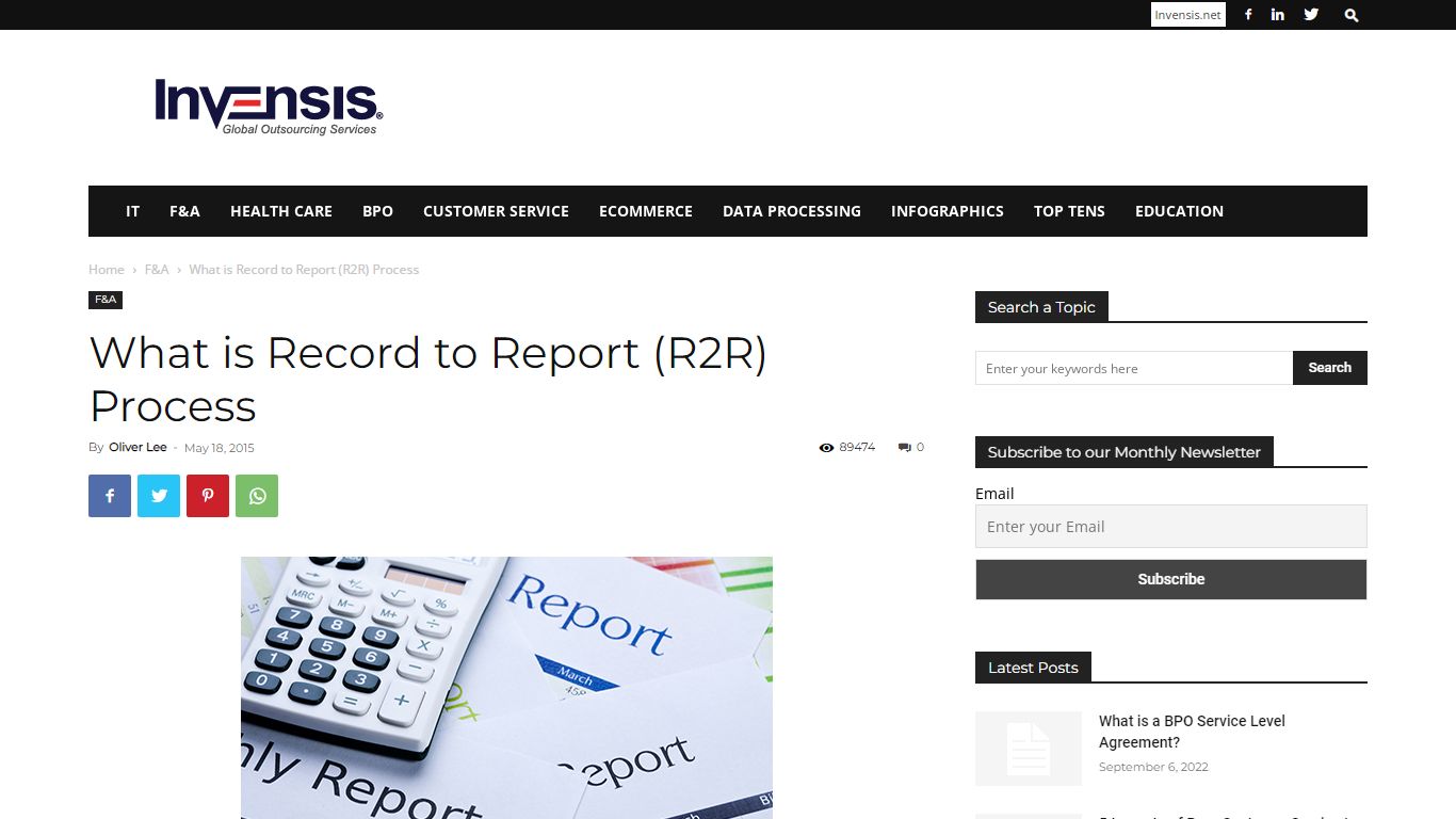 What is Record to Report (R2R) Process - Invensis Technologies