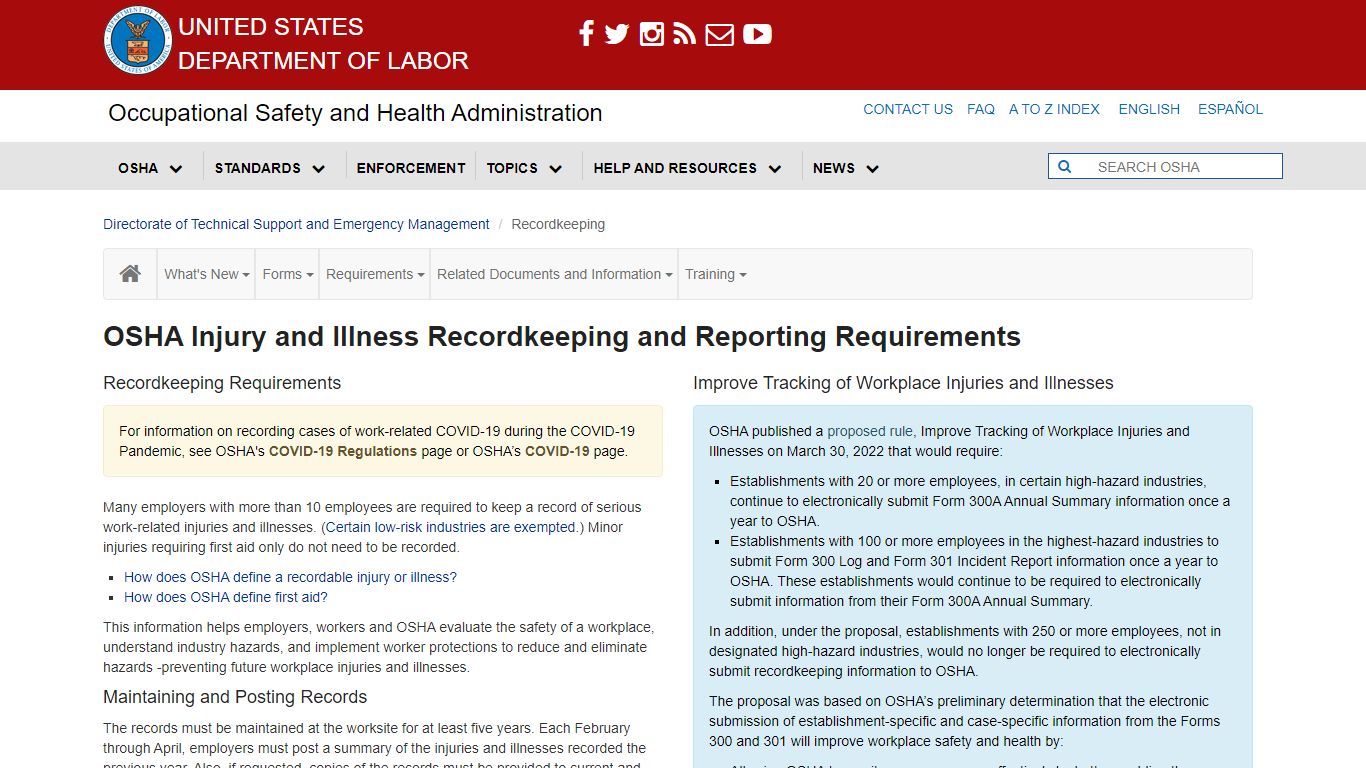 Recordkeeping - Overview - Occupational Safety and Health Administration